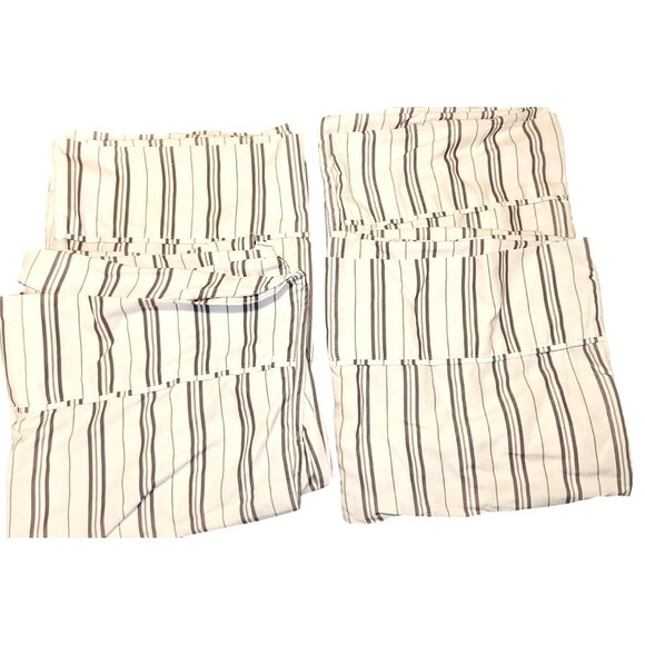 London Fog King White & Black Striped Bedding 1 Flat Sheet & 2 Pillowcases - Picture 1 of 4